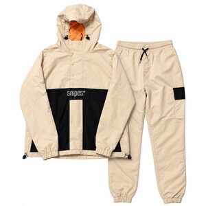 Snipes Beige & Black Windbreaker Tracksuit Set Men’s Medium Streetwear